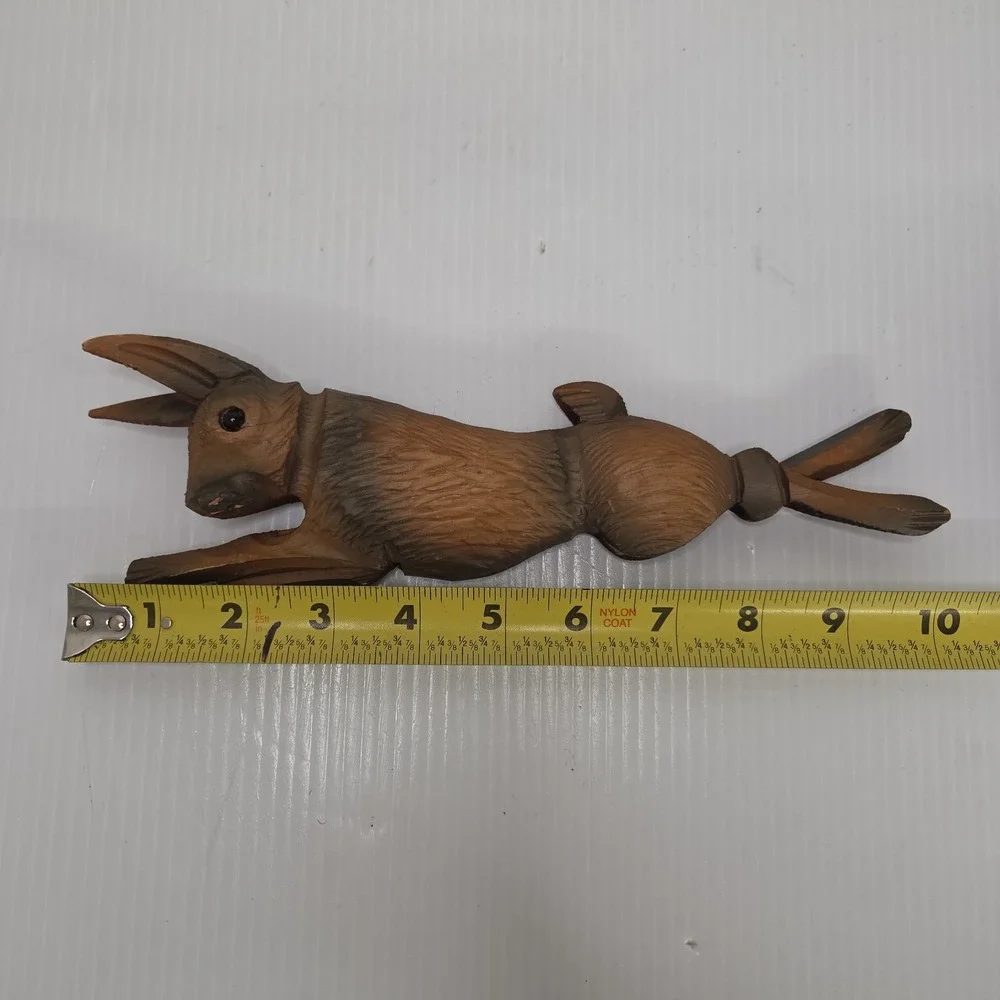 Vintage‎ Old German Black Forest Cuckoo Clock Trim Carved Rabbit Hare 10